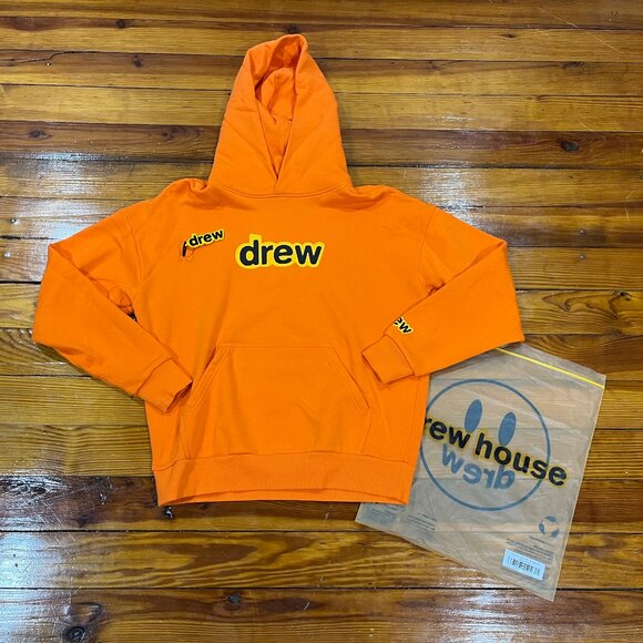 Drew House Justin Bieber Secret Hoodie Orange Adult Size XS NEW